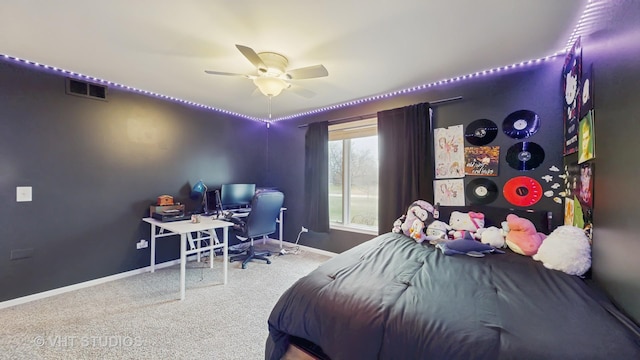 1375 Atkinson Rd, Green Oaks, IL 60048 - carpeted bedroom with baseboards, an office area, and ceiling fan