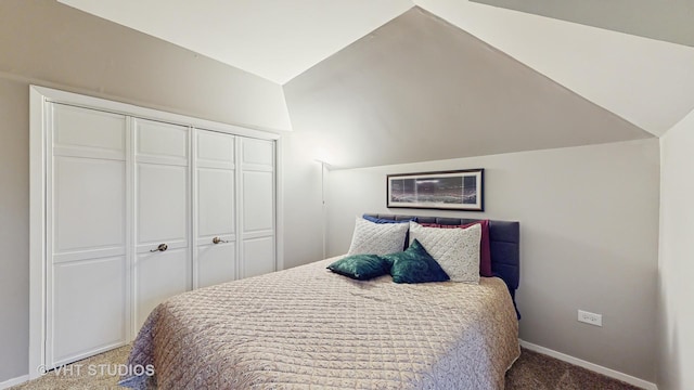 1375 Atkinson Rd, Green Oaks, IL 60048 - carpeted bedroom with lofted ceiling, a closet, and baseboards