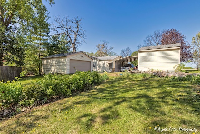 5308 Wonder Woods Dr, Wonder Lake, IL 60097 - view of yard featuring a detached garage