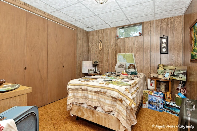 5308 Wonder Woods Dr, Wonder Lake, IL 60097 - carpeted bedroom with wood walls