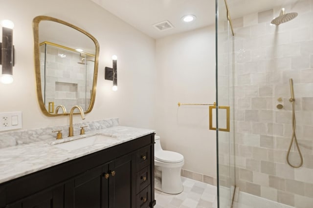 2250 W Argyle St Unit 1, Chicago, IL 60625 - bathroom featuring toilet, a shower stall, and vanity