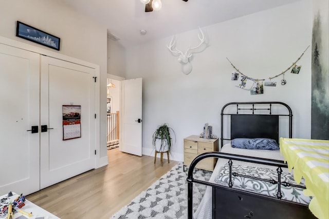 2312 W Hutchinson St, Chicago, IL 60618 - bedroom with wood finished floors, ceiling fan, and a closet