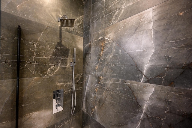 detailed view of a marble finish shower