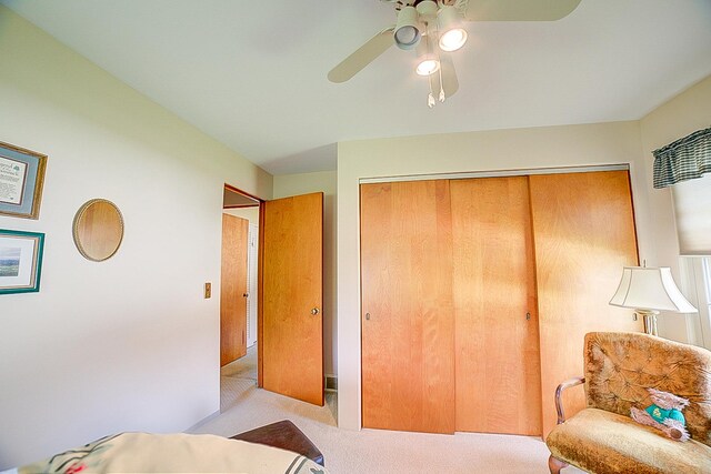 406 E Fine St, Ashkum, IL 60911 - carpeted bedroom with a closet and ceiling fan