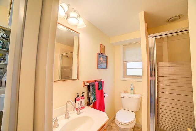 406 E Fine St, Ashkum, IL 60911 - full bathroom with a shower stall, toilet, and vanity