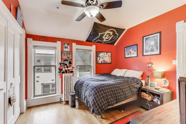 35 Keystone Ave, River Forest, IL 60305 - bedroom with wood finished floors, lofted ceiling, and ceiling fan