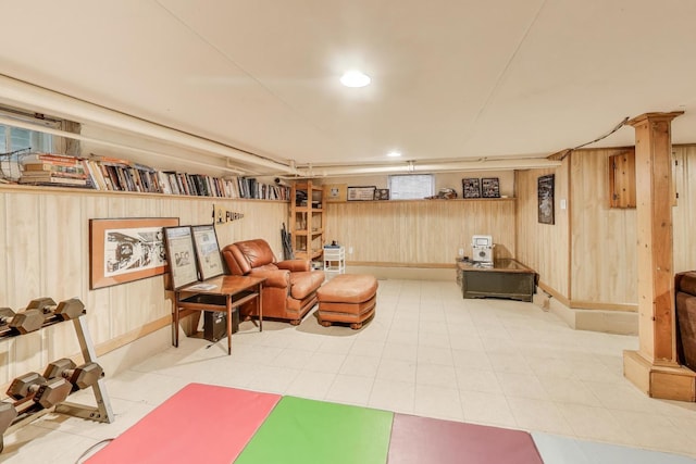 35 Keystone Ave, River Forest, IL 60305 - living area with wood walls and baseboards