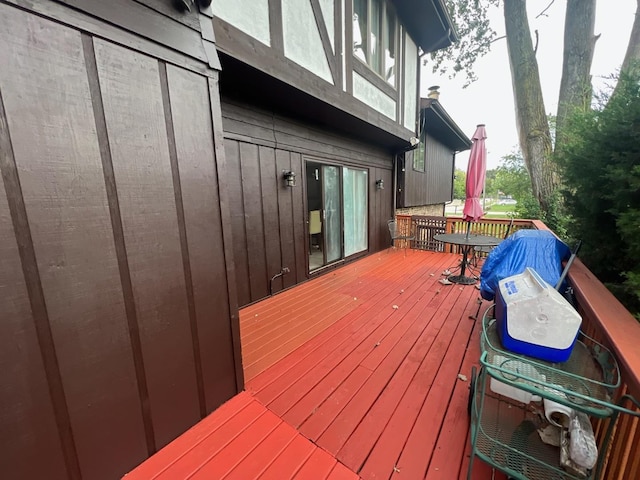 8734 W 99th St, Palos Hills, IL 60465 - wooden terrace with outdoor dining area