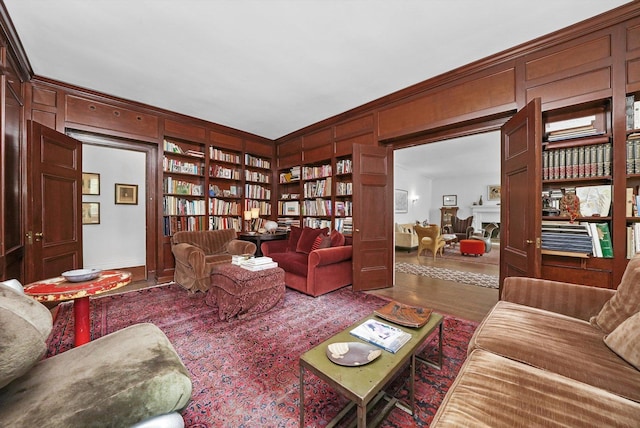 232 E Walton Pl Unit 3W, Chicago, IL 60611 - living room with wood finished floors and built in shelves