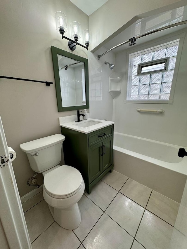 2122 Mandel Ave, Westchester, IL 60154 - full bathroom with toilet, vanity, washtub / shower combination, and tile patterned floors