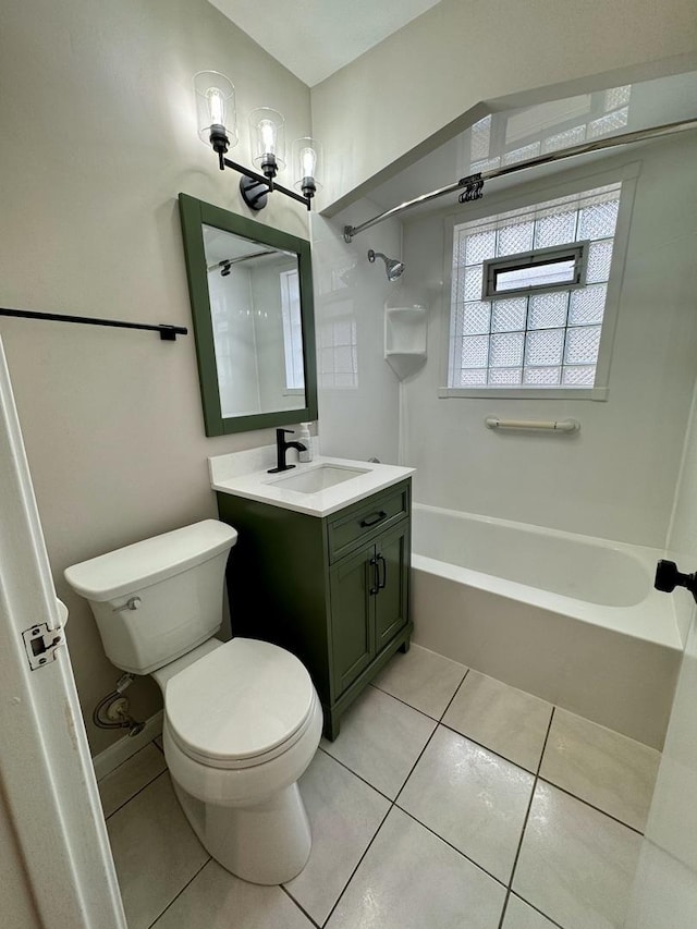 2122 Mandel Ave, Westchester, IL 60154 - full bathroom featuring toilet, vanity, shower / washtub combination, and tile patterned flooring