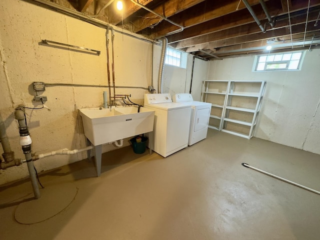2122 Mandel Ave, Westchester, IL 60154 - below grade area with washing machine and clothes dryer and a sink