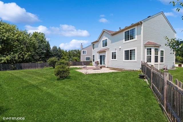 9675 Newton Rd, Huntley, IL 60142 - rear view of property featuring a patio area and a fenced backyard
