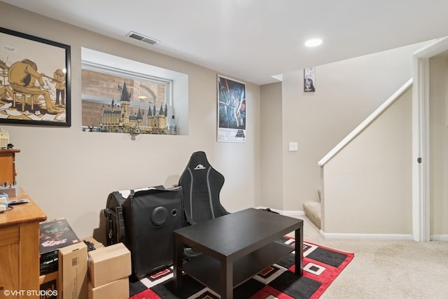3624 N Leavitt St, Chicago, IL 60618 - office with carpet floors, baseboards, and recessed lighting