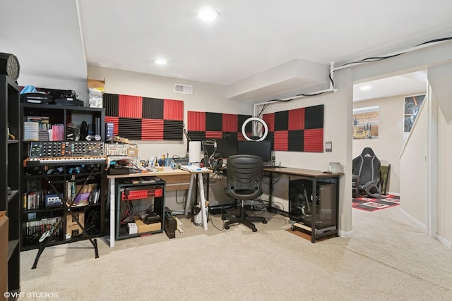 3624 N Leavitt St, Chicago, IL 60618 - carpeted home office featuring recessed lighting