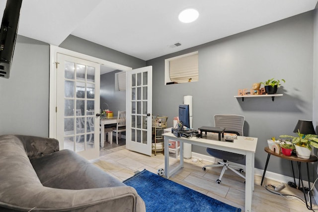 office space with french doors