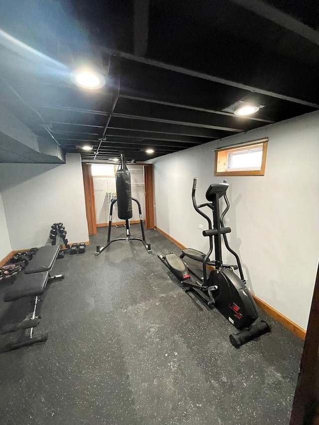 5941 W 99th St, Oak Lawn, IL 60453 - workout area featuring baseboards