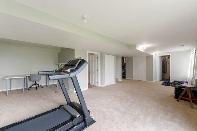 16030 Tahoe Ln, Crest Hill, IL 60403 - workout room with carpet flooring and baseboards