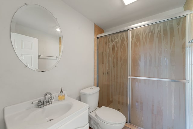 16030 Tahoe Ln, Crest Hill, IL 60403 - bathroom with toilet, a stall shower, and vanity