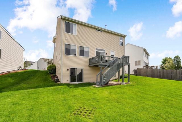 16030 Tahoe Ln, Crest Hill, IL 60403 - rear view of property with a wooden deck and stairs