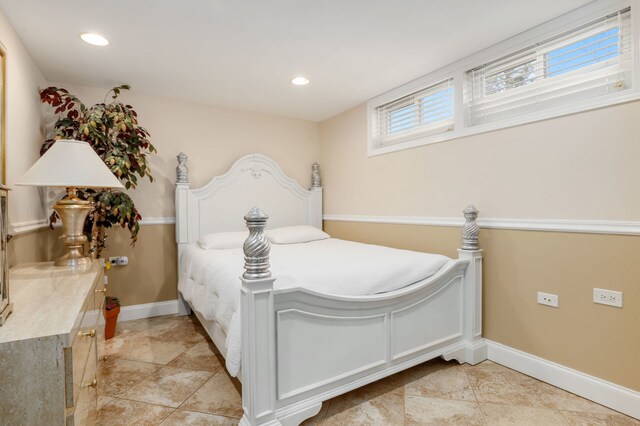 2936 Warbler Pl, Highland Park, IL 60035 - bedroom with baseboards, recessed lighting, and light tile patterned floors