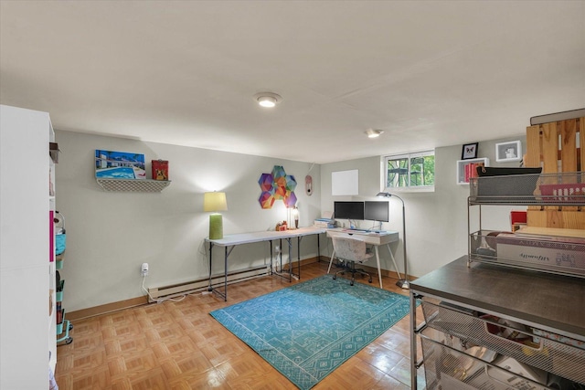 505 S Maple St, Urbana, IL 61801 - office featuring a baseboard radiator and baseboards