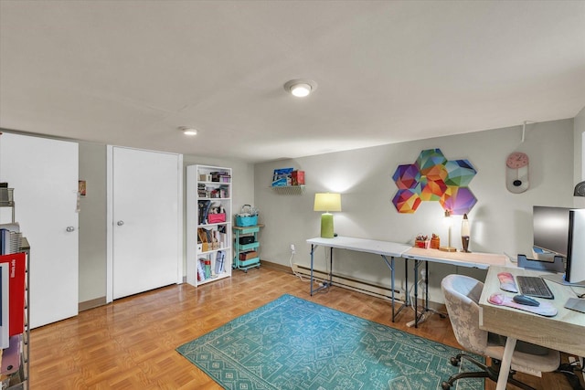 505 S Maple St, Urbana, IL 61801 - home office featuring baseboard heating and baseboards