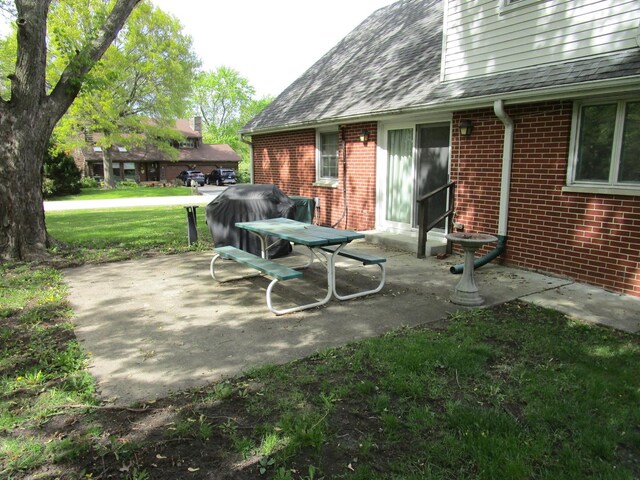 view of patio with area for grilling