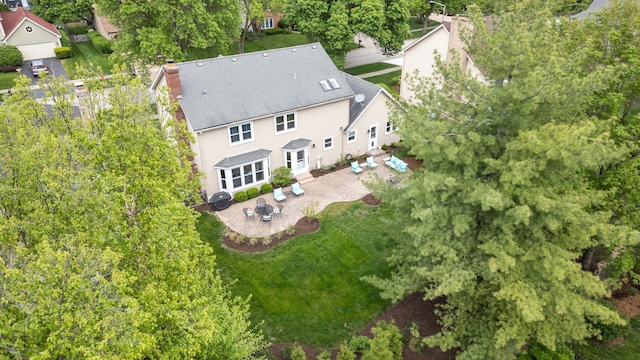 424 Dilorenzo Dr, Naperville, IL 60565 - aerial view of property and surrounding area with a tree filled landscape