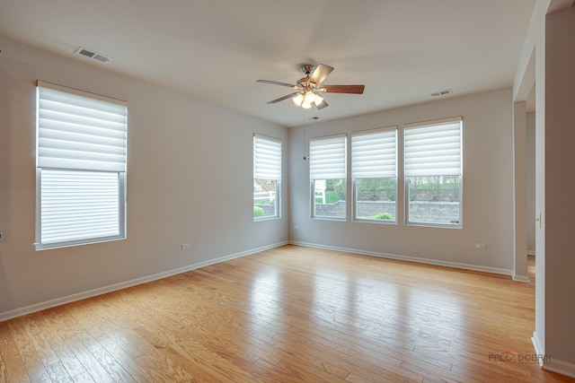 3629 Canton Cir, Mundelein, IL 60060 - unfurnished room with ceiling fan, light wood-style floors, and baseboards