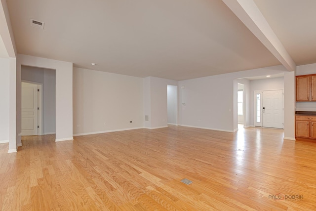 3629 Canton Cir, Mundelein, IL 60060 - unfurnished living room with light wood-type flooring and baseboards