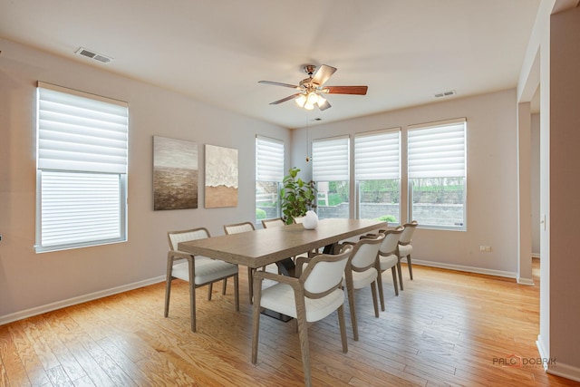 3629 Canton Cir, Mundelein, IL 60060 - dining room with light wood-type flooring, baseboards, and ceiling fan