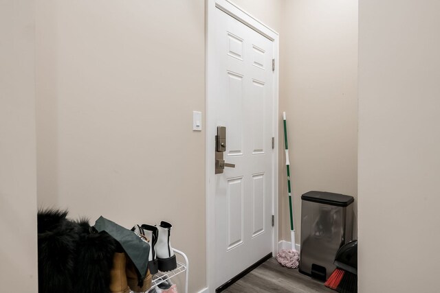 9841 S Ewing Ave, Chicago, IL 60617 - doorway with wood finished floors and baseboards