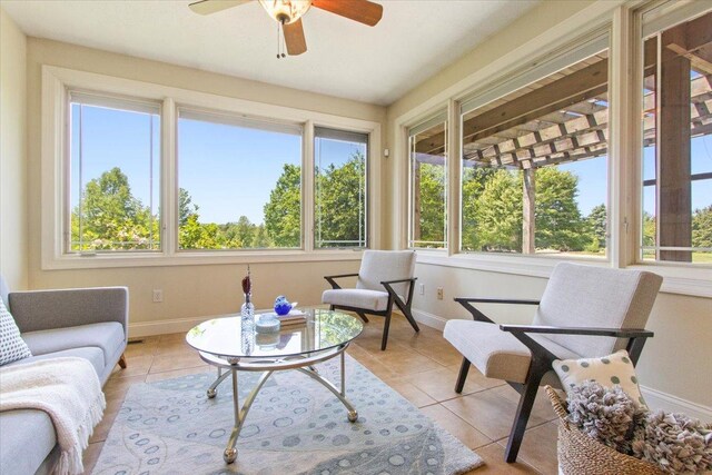 2297 Deer Ridge Ct, Carlock, IL 61725 - sunroom / solarium with baseboards and tile patterned flooring
