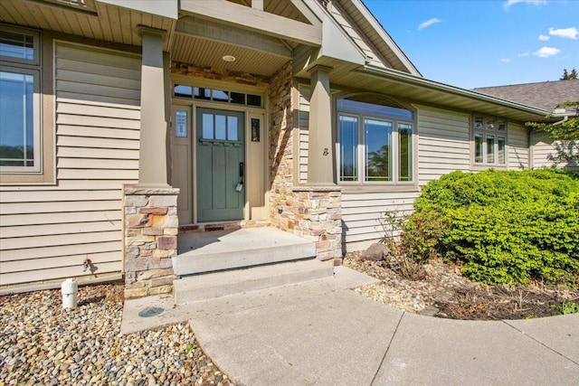 2297 Deer Ridge Ct, Carlock, IL 61725 - property entrance featuring stone siding