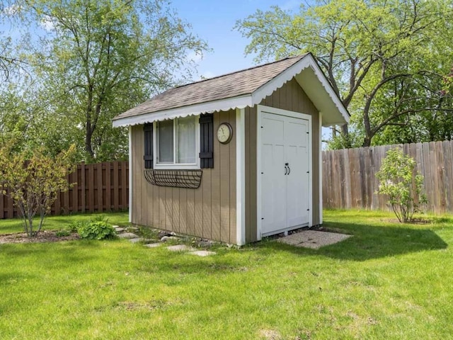 view of shed