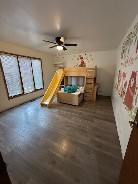 8005 W 143rd Pl, Orland Park, IL 60462 - bedroom featuring wood finished floors and ceiling fan