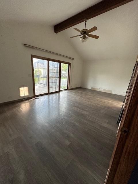 8005 W 143rd Pl, Orland Park, IL 60462 - unfurnished living room with ceiling fan, dark wood-style flooring, and baseboards