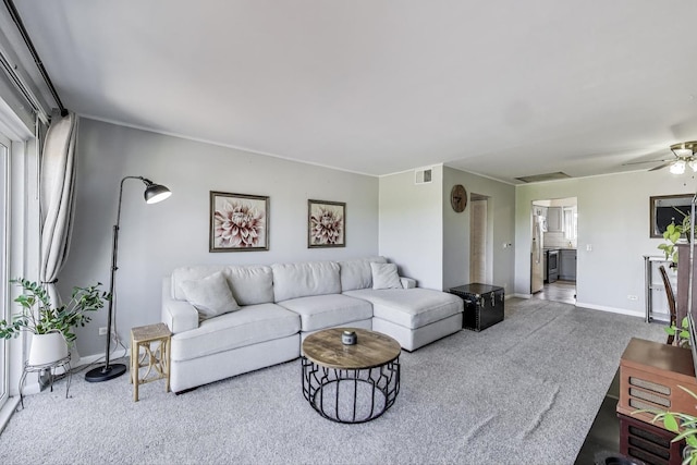 116 Steeple Dr Unit E, Buffalo Grove, IL 60089 - carpeted living area with a ceiling fan and baseboards