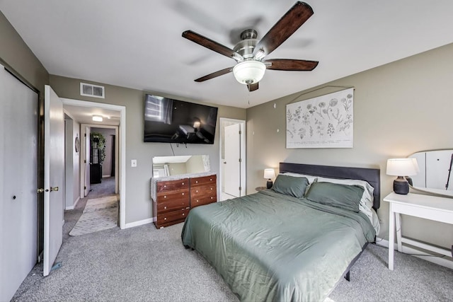 116 Steeple Dr Unit E, Buffalo Grove, IL 60089 - bedroom featuring carpet flooring, baseboards, and a ceiling fan