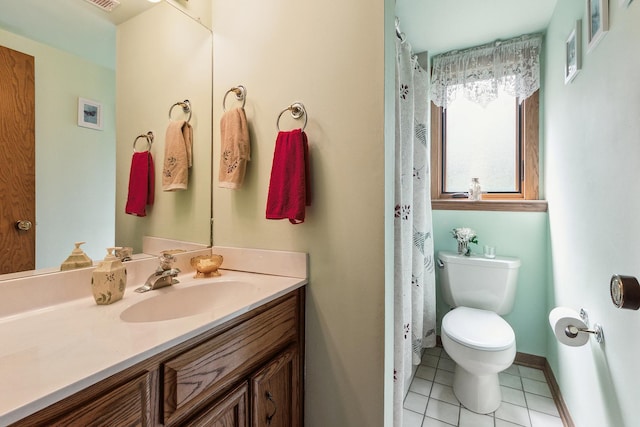 8120 Cherokee Trl, Tinley Park, IL 60477 - bathroom featuring tile patterned floors, toilet, vanity, and baseboards
