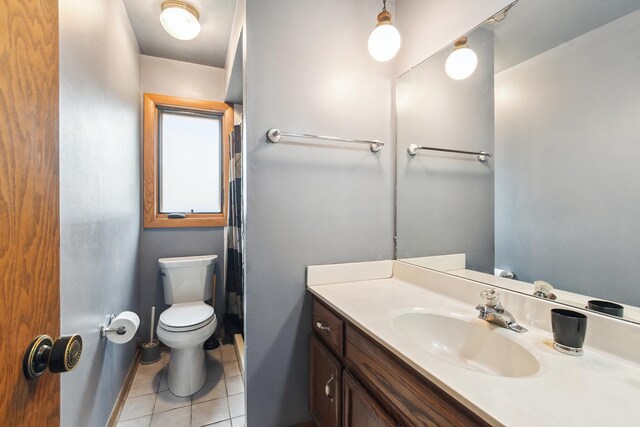 8120 Cherokee Trl, Tinley Park, IL 60477 - bathroom featuring toilet, tile patterned floors, vanity, and baseboards