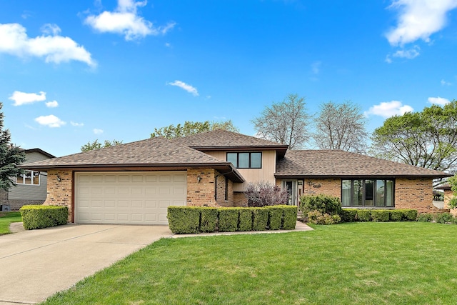 8120 Cherokee Trl, Tinley Park, IL 60477 - split level home with brick siding, a garage, and concrete driveway