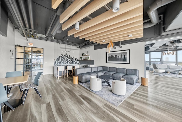 living room featuring wood finished floors