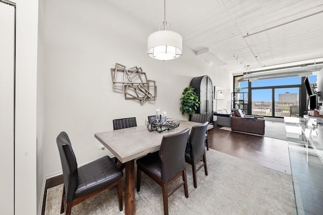 dining area featuring wood finished floors