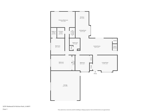 22751 Redwood Dr, Richton Park, IL 60471 - property floor plan