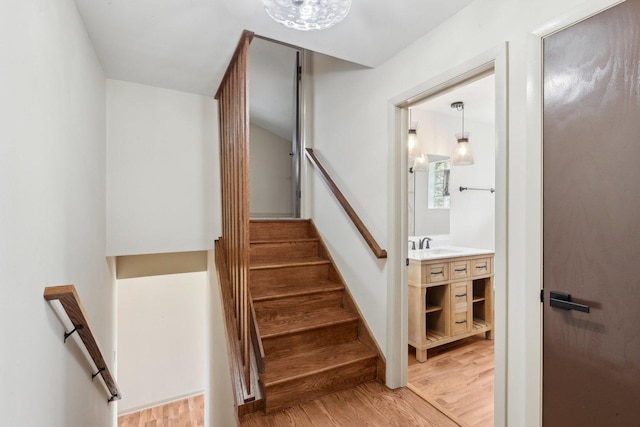 6709 W Menominee Pkwy, Palos Heights, IL 60463 - stairs featuring wood finished floors