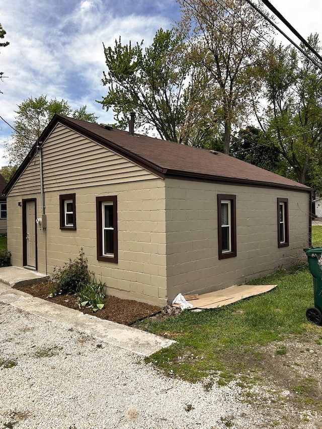 384 N Grand Ave, Bradley, IL 60915 - view of side of property featuring concrete block siding and a shingled roof