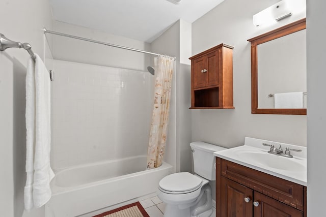 413 Caren Dr, Buffalo Grove, IL 60089 - full bath with tile patterned floors, shower / tub combo, toilet, and vanity