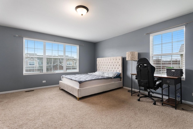 2899 Church Rd, Aurora, IL 60502 - carpeted bedroom with multiple windows, baseboards, and a desk
